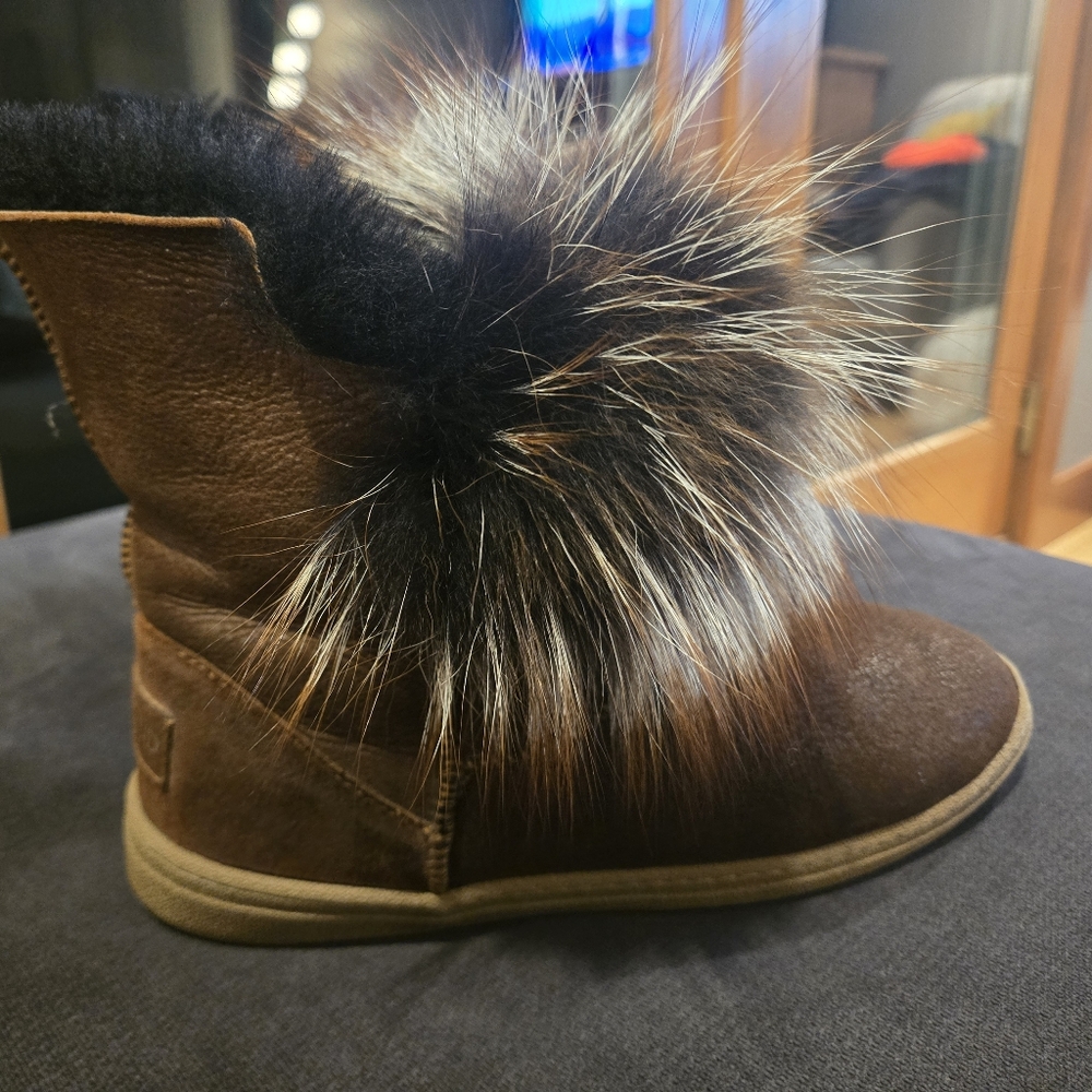 Overland Elle Skeepskin And Fur Slipper Boots